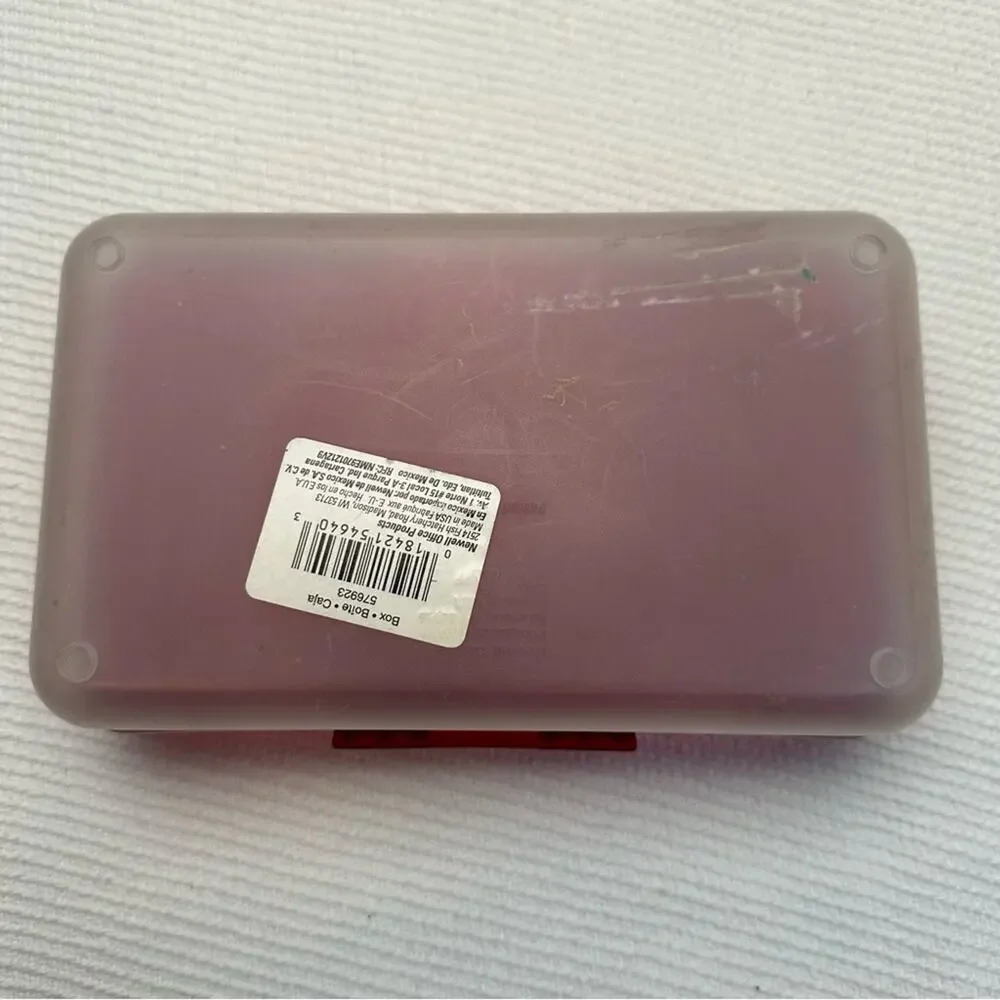Vintage 90s Spacemaker Pencil Box red/clear